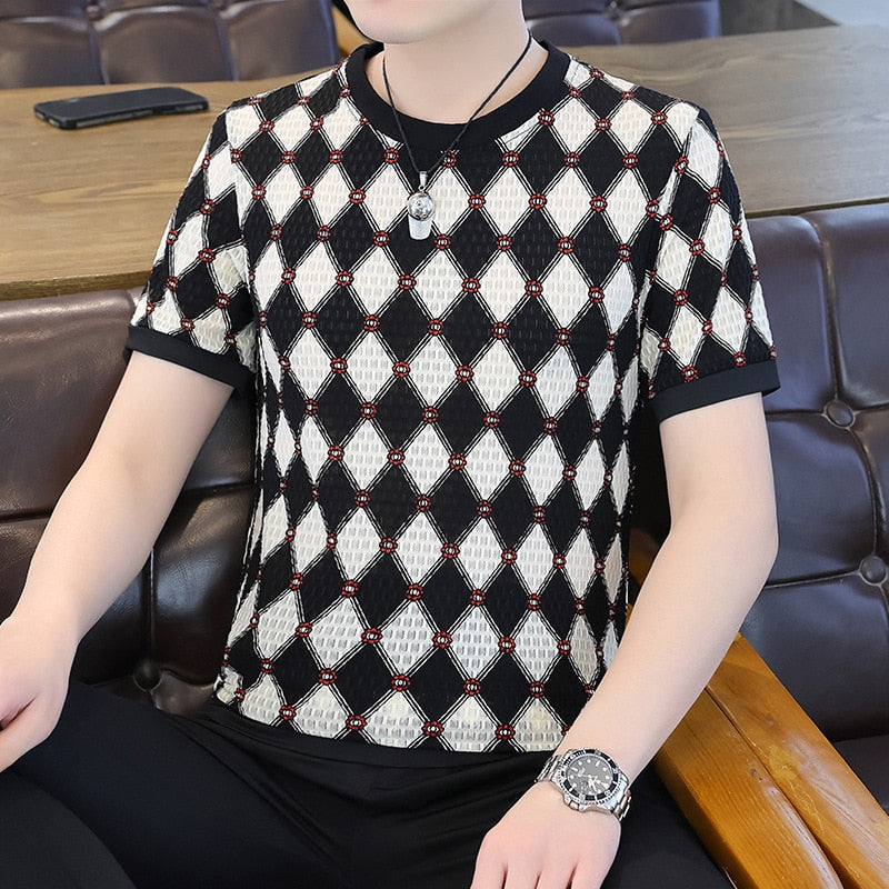 Plaid Printed Graphic T Shirts