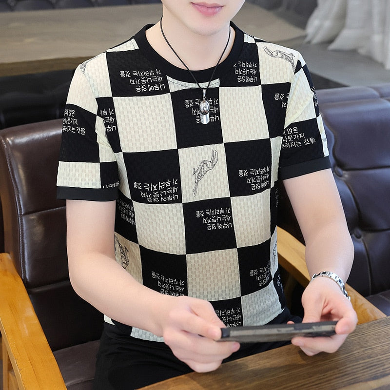Plaid Printed Graphic T Shirts