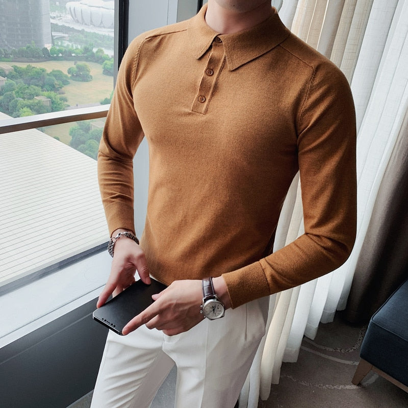 Casual Knitting Polo Shirts