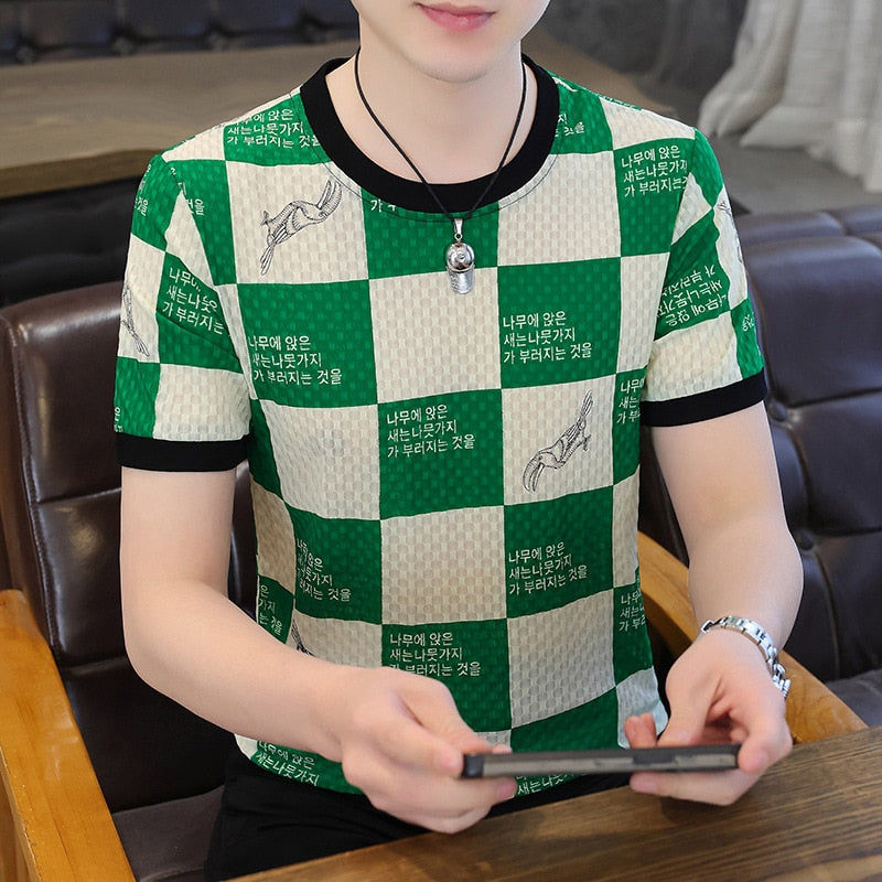 Plaid Printed Graphic T Shirts