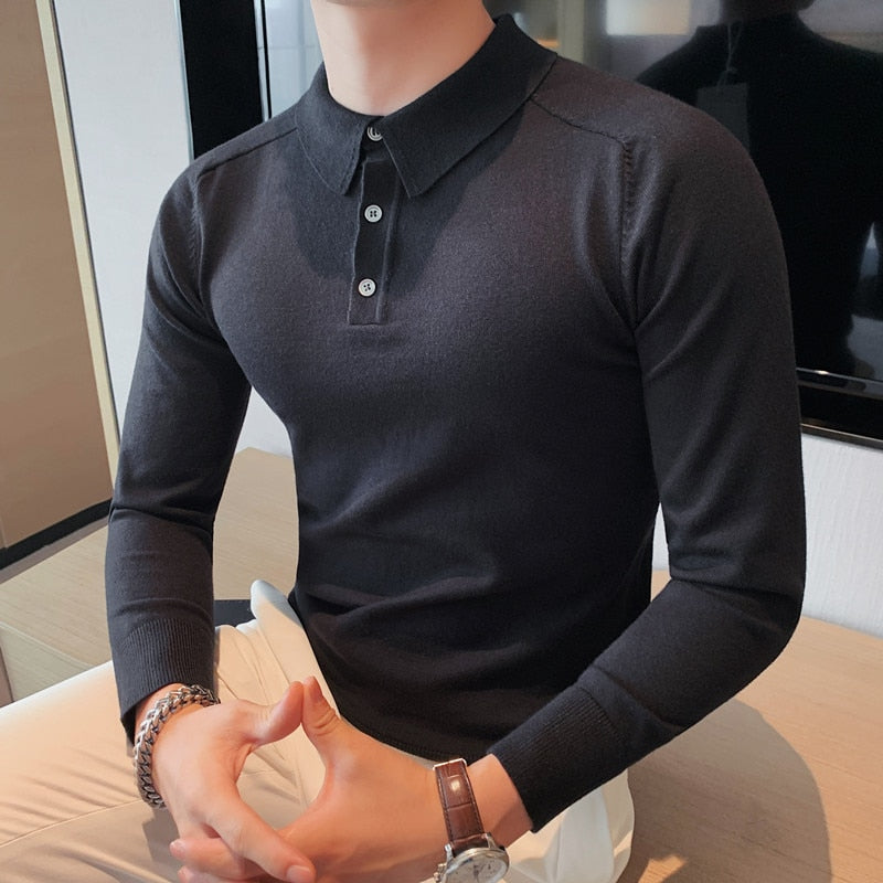 Casual Knitting Polo Shirts