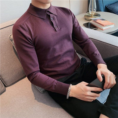 Casual Knitting Polo Shirts