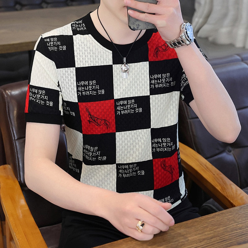 Plaid Printed Graphic T Shirts