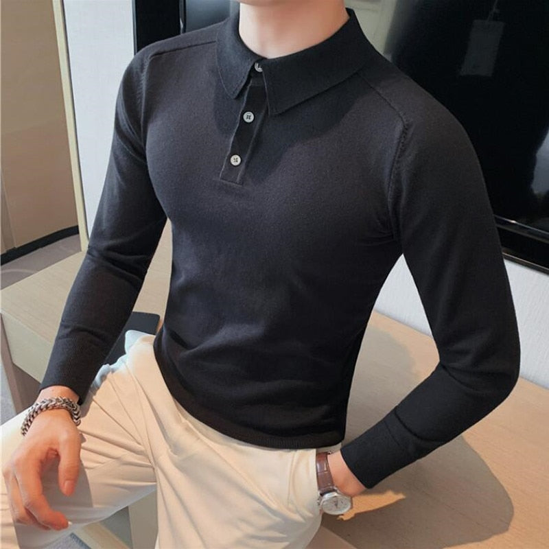Casual Knitting Polo Shirts