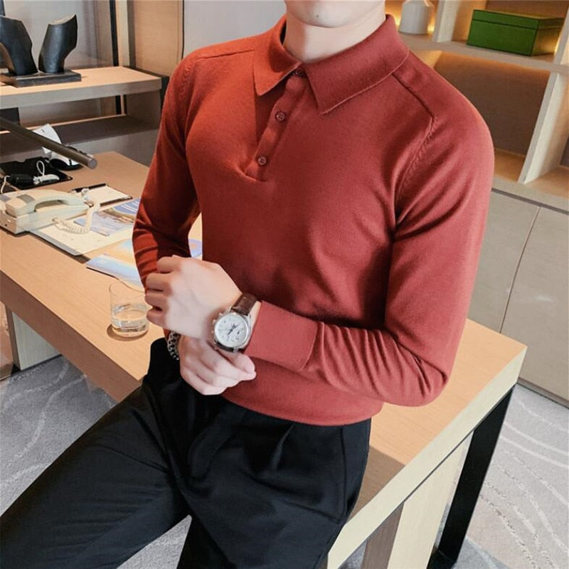 Casual Knitting Polo Shirts