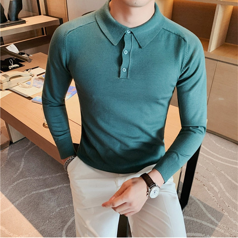 Casual Knitting Polo Shirts