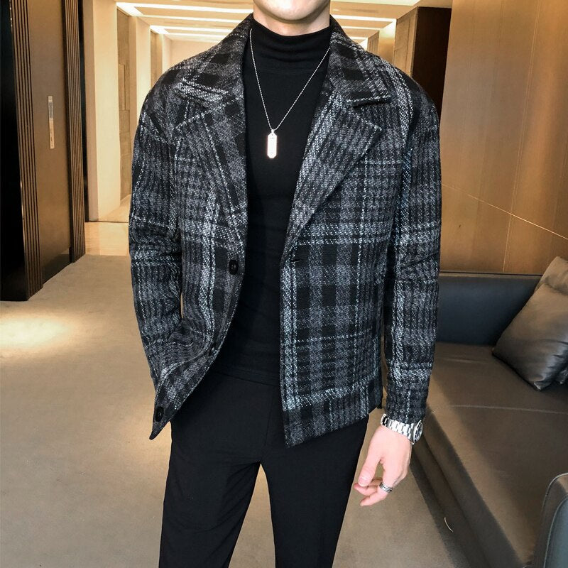 FC Style Plaid Woolen Jacket