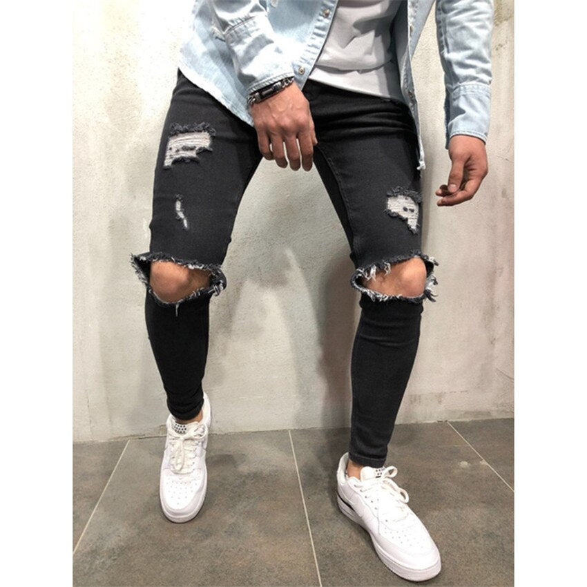 Vintage Skinny Destroyed Jeans