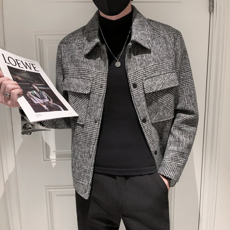 FC Style Plaid Woolen Jacket
