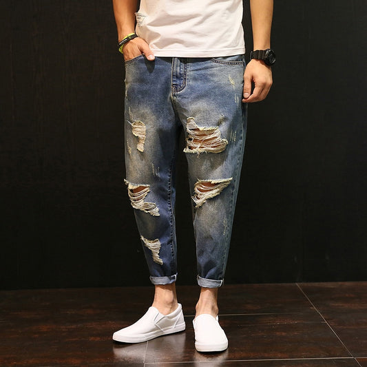 Stylish Ripped hole denim pants