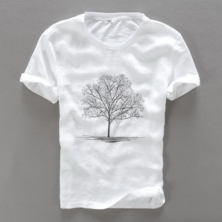 Embroidery Linen T Shirts