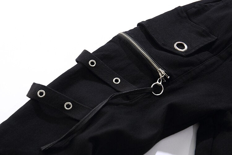 Streetwear Cargo Cross Pants