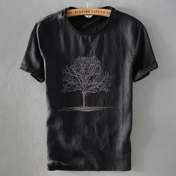 Embroidery Linen T Shirts