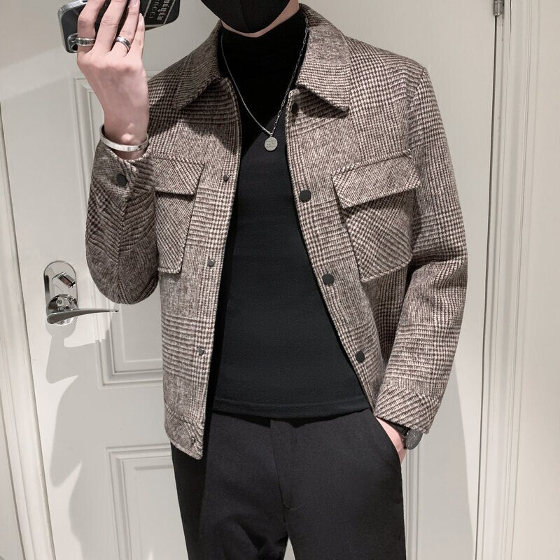 FC Style Plaid Woolen Jacket