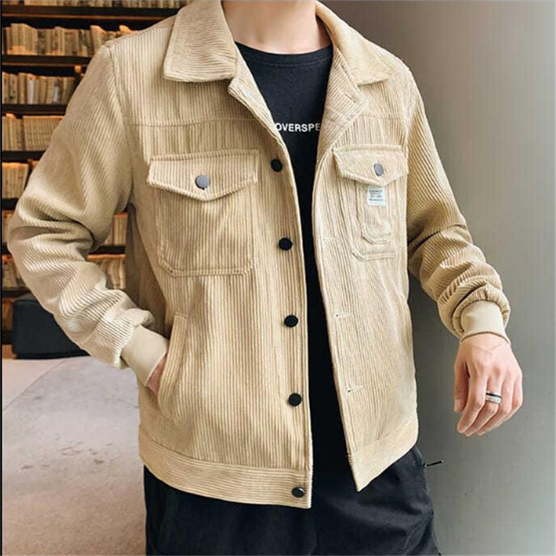 Fashion Slim Lapel Corduroy Jackets