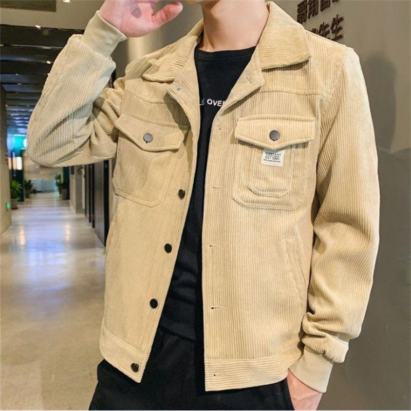 Fashion Slim Lapel Corduroy Jackets