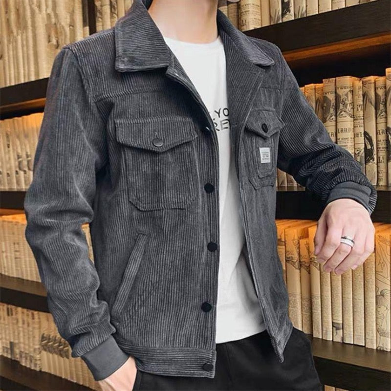 Fashion Slim Lapel Corduroy Jackets