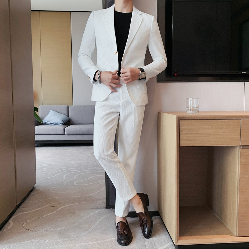British Style Slim Fit Groom Two Piece Suit