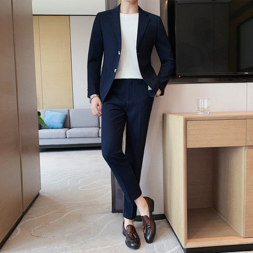 British Style Slim Fit Groom Two Piece Suit