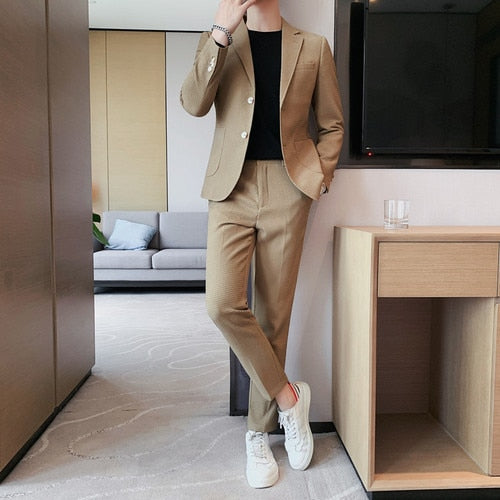 British Style Slim Fit Groom Two Piece Suit