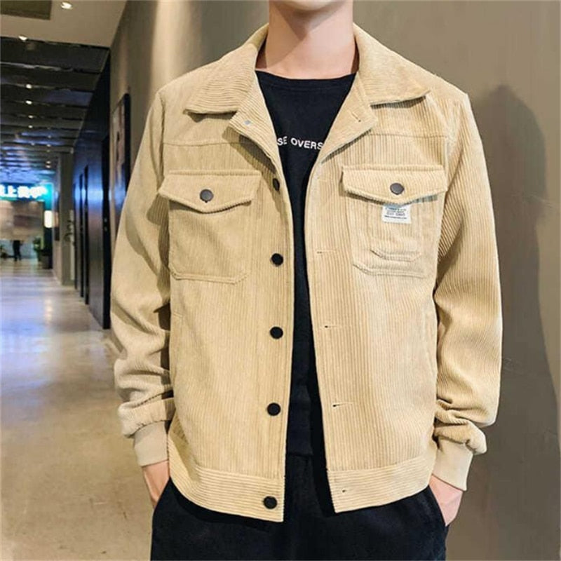 Fashion Slim Lapel Corduroy Jackets