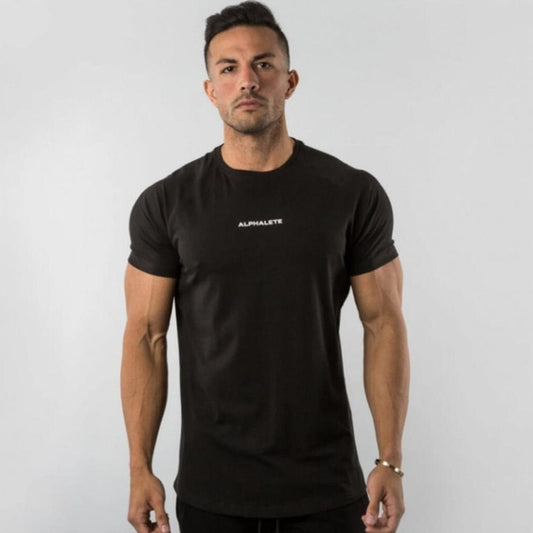 Men Fitness Workout Skinny Short Sleeve T-shirt