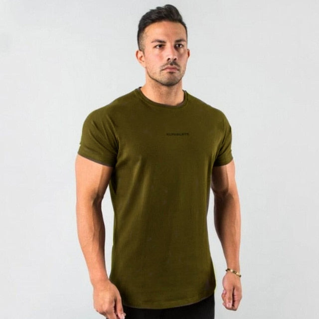 Men Fitness Workout Skinny Short Sleeve T-shirt