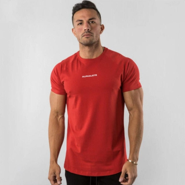 Men Fitness Workout Skinny Short Sleeve T-shirt