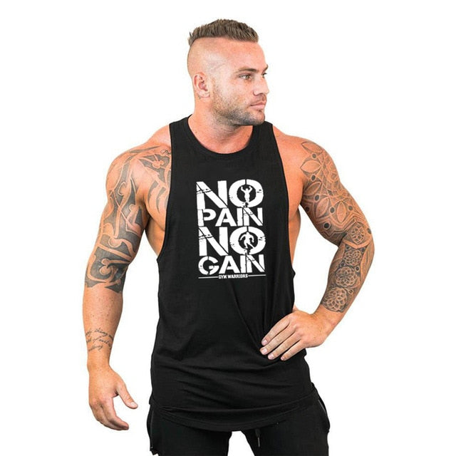 Men's Bodybuilding Hooded Cotton Sleeveless Vest Tank Top