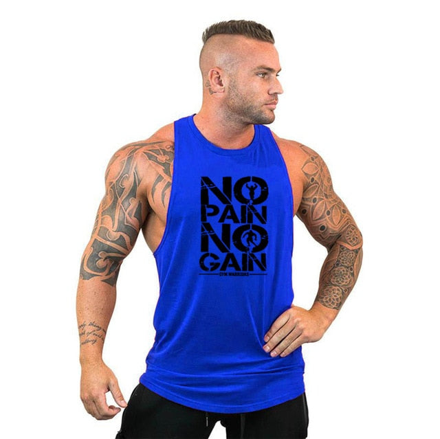 Men's Bodybuilding Hooded Cotton Sleeveless Vest Tank Top