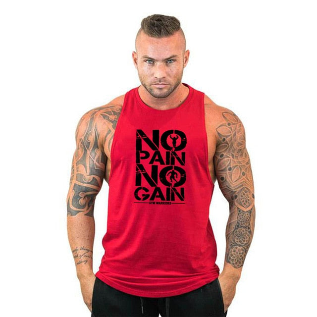 Men's Bodybuilding Hooded Cotton Sleeveless Vest Tank Top
