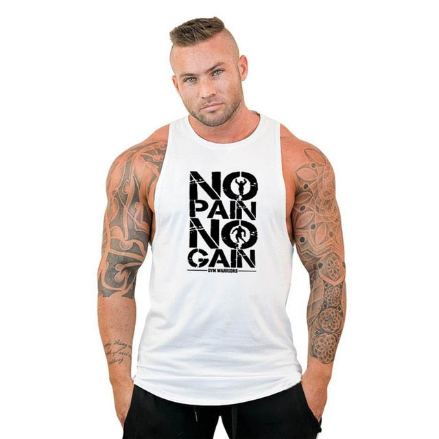 Men's Bodybuilding Hooded Cotton Sleeveless Vest Tank Top
