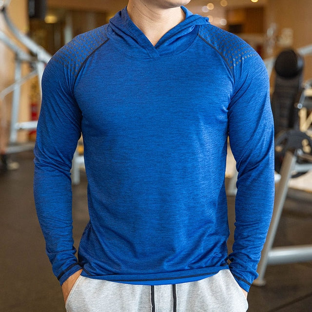Men Casual Slim Hooded T-shirt