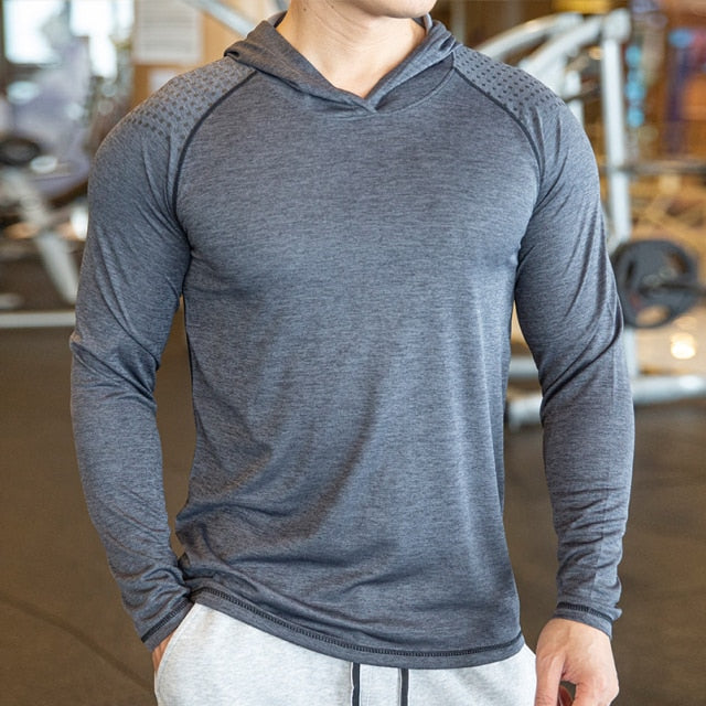 Men Casual Slim Hooded T-shirt