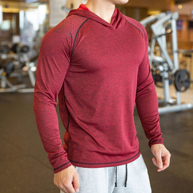 Men Casual Slim Hooded T-shirt