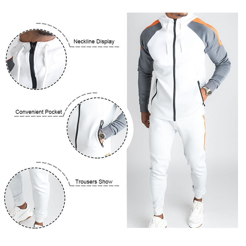 Men Joggers Sets Men Hoodies + Pants Man Tracksuit