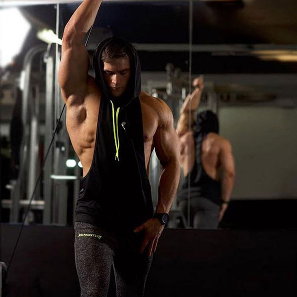 Men's Sleeveless Hooded Tank Tops