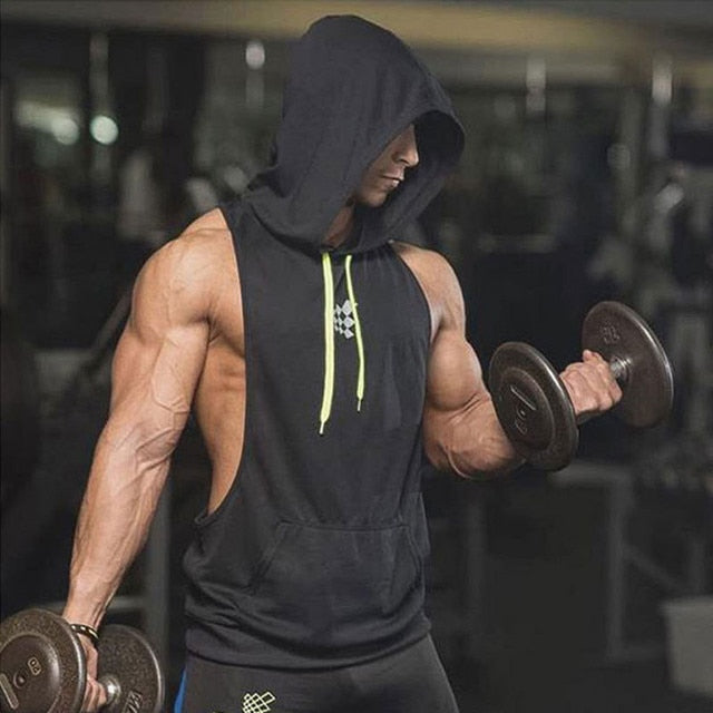 Men's Sleeveless Hooded Tank Tops