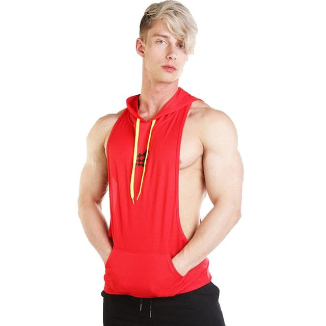 Men's Sleeveless Hooded Tank Tops