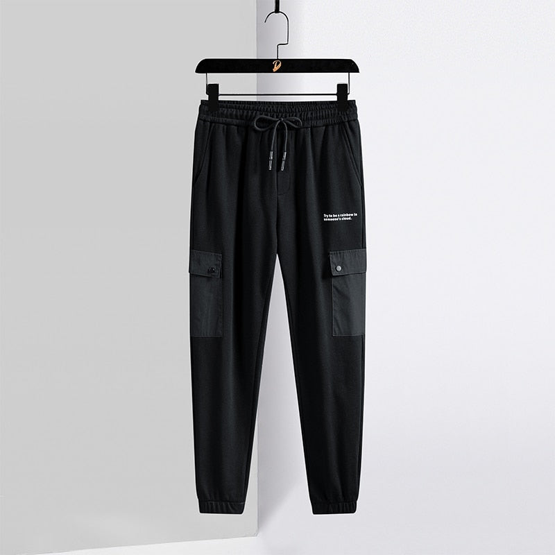 Men Streetwear Letter Printed Sweatshirts + Pants Tracksuit
