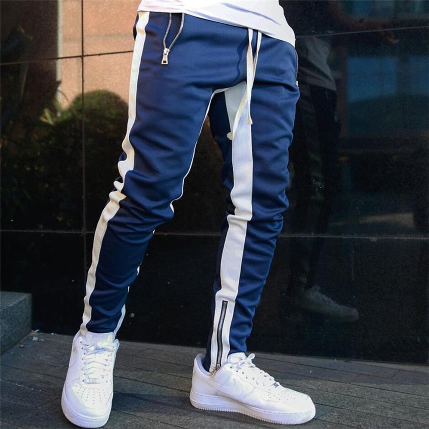 Men Zipper Sports Sweatpants