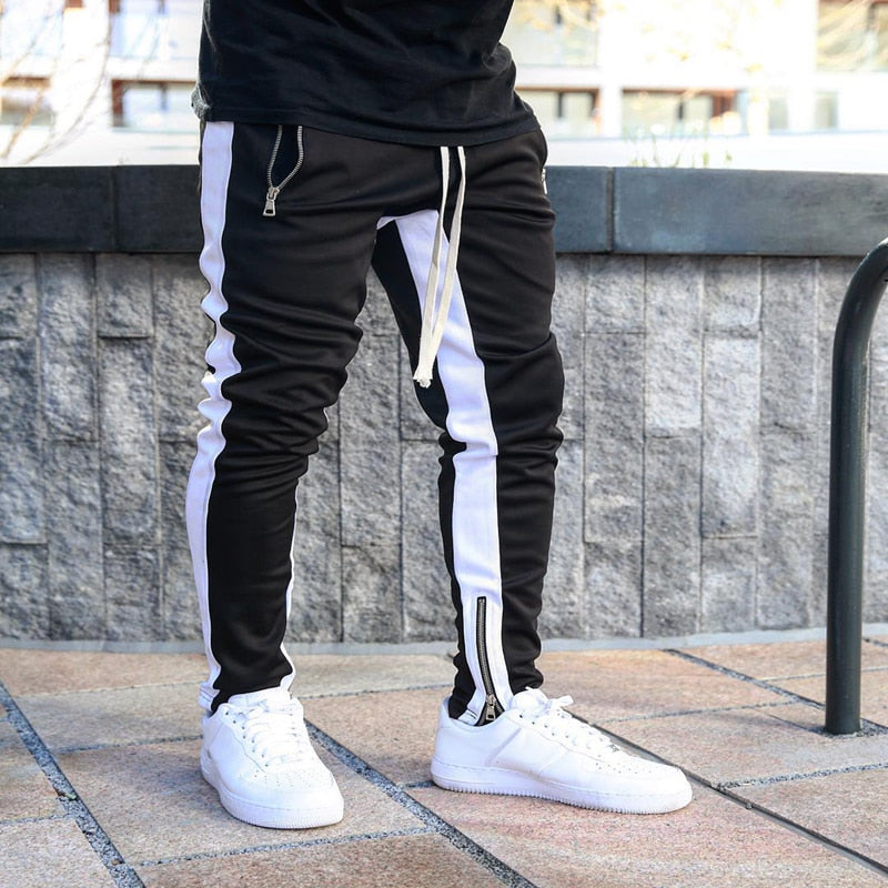 Men Zipper Sports Sweatpants