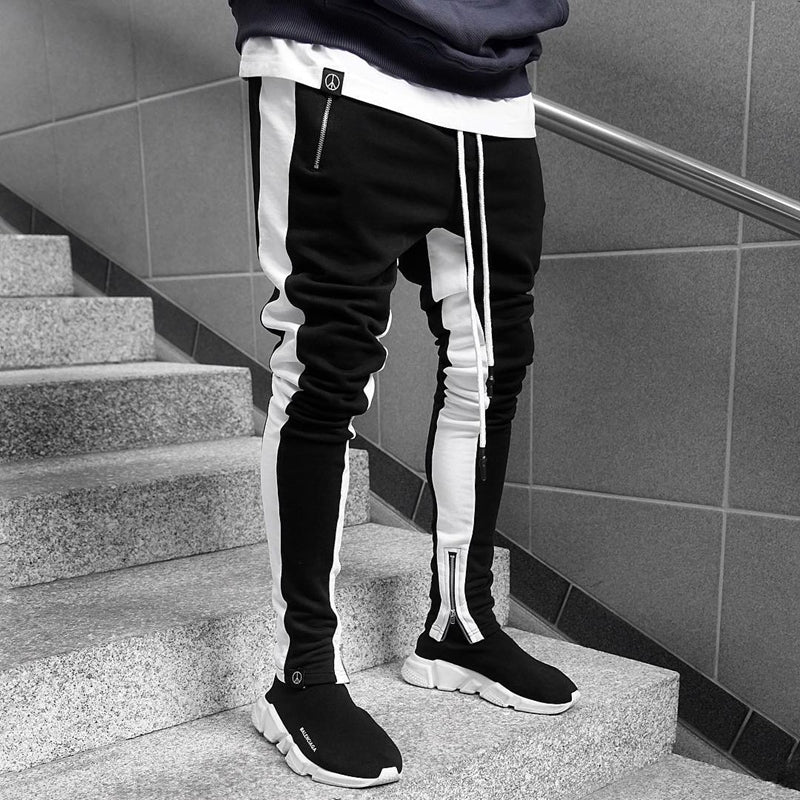 Men Zipper Sports Sweatpants