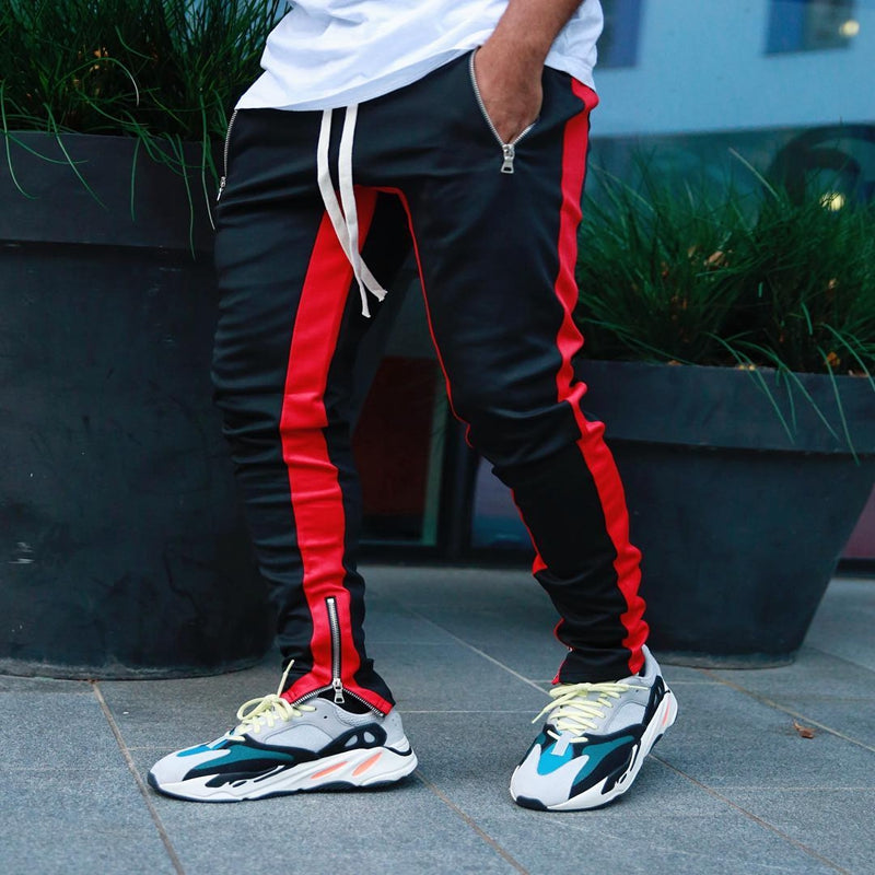 Men Zipper Sports Sweatpants