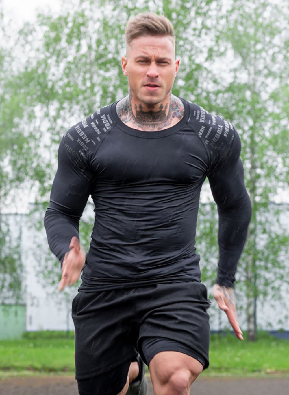 Men Skinny Long sleeves Gym Elasticity Shirts