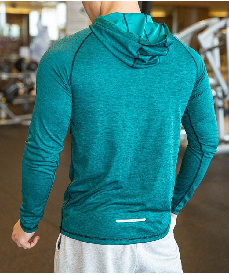 Men Casual Slim Hooded T-shirt