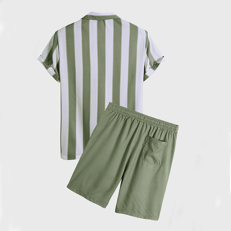 Miami Striped 2 Piece Shorts Suit