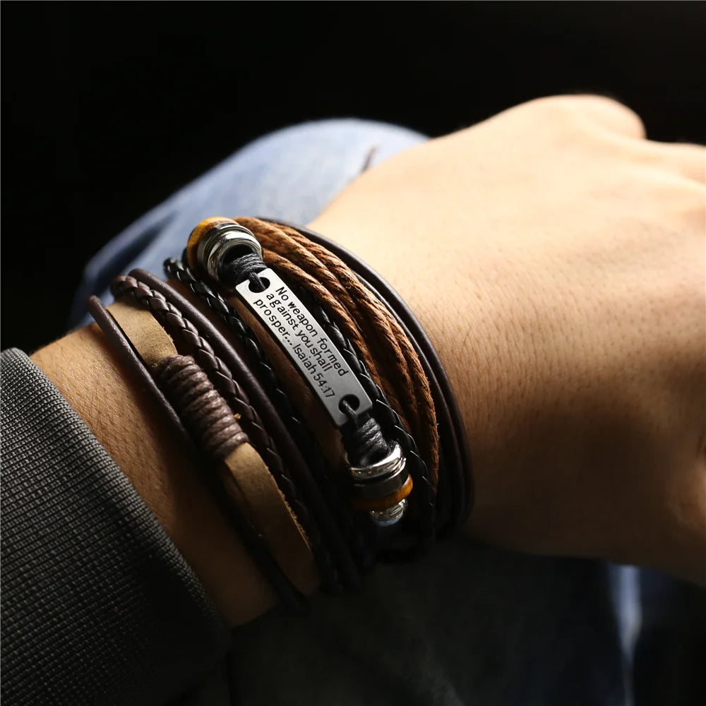 FC 3 Pcs/Set Leather Bracelets