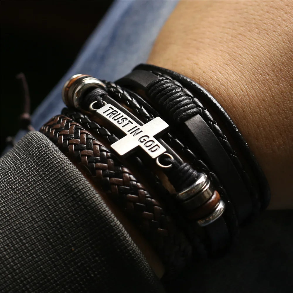 FC 3 Pcs/Set Leather Bracelets