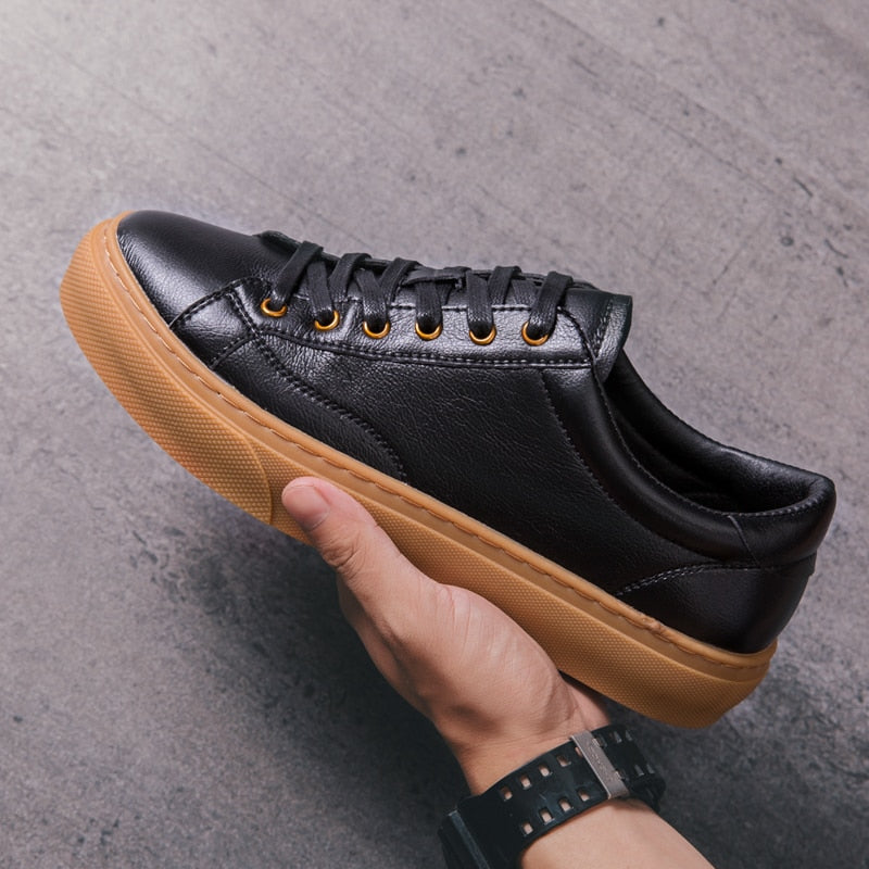 Genuine Leather Casual Sneakers